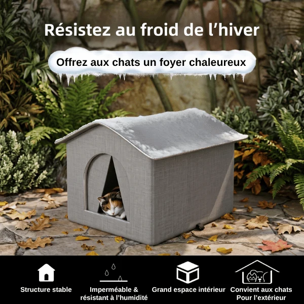 Abri exterieur chat - Imperméable et isolé - WarmNest™