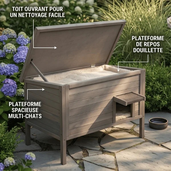 Maisonnette pour chats exterieur - Ultra surélevée - CatElevate™