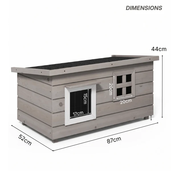 Maison pour chat extérieur rectangulaire en bois surélevé - CabaNest™