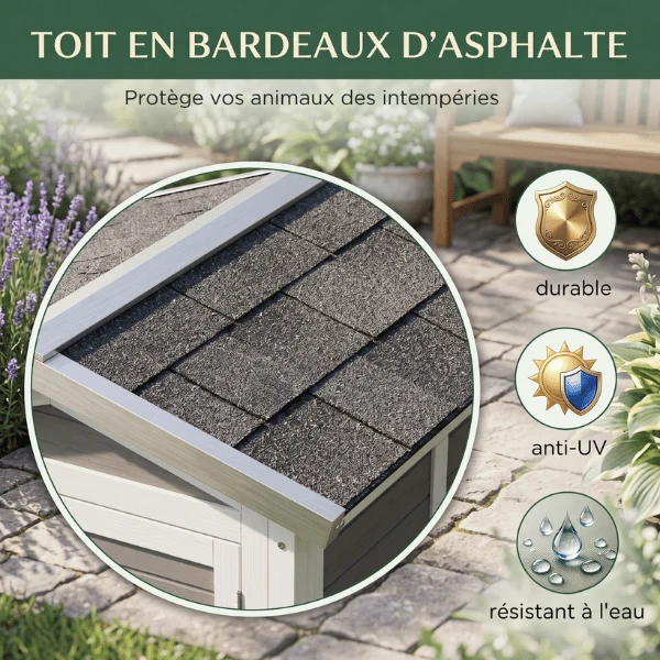 Niche exterieur pour chat - Surélevée étanche en bois - GreenShelter™