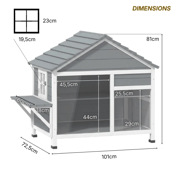 Niche pour chat extérieur - Bois à fenêtre d'observation - CatShelter™