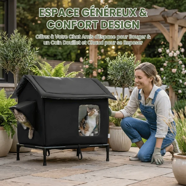 Niche chat extérieur - Isolée thermique support surélevé - ThermoNest™