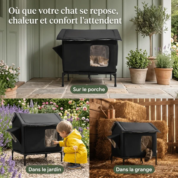 Niche chat extérieur - Isolée thermique support surélevé - ThermoNest™