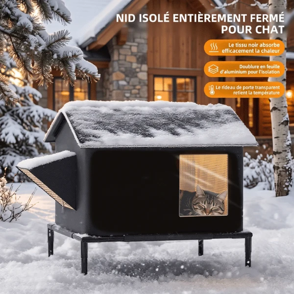 Niche chat extérieur - Isolée thermique support surélevé - ThermoNest™