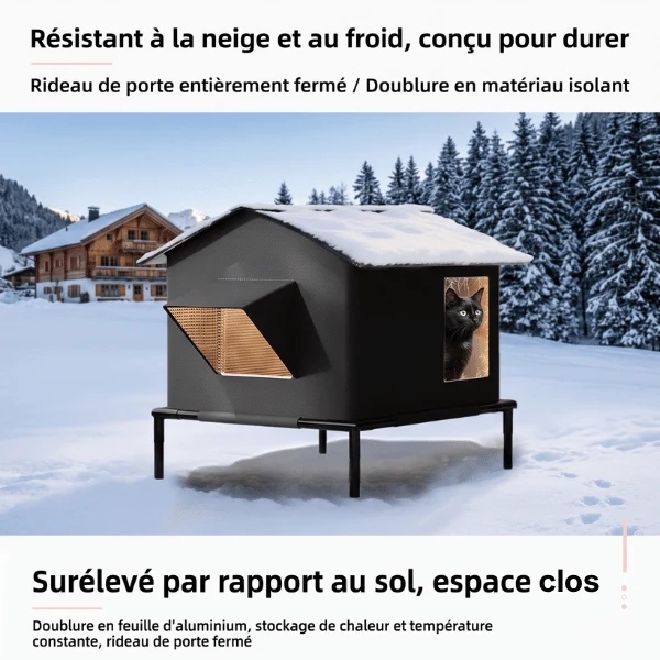 Niche chat extérieur - Isolée thermique support surélevé - ThermoNest™