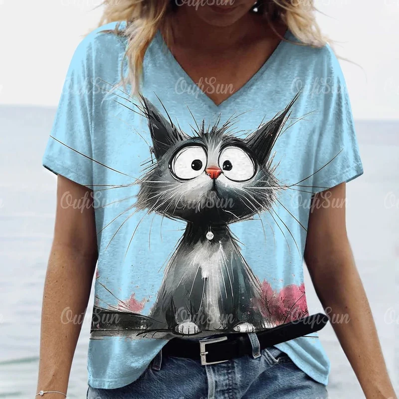 T-Shirt Chat Été Oversize