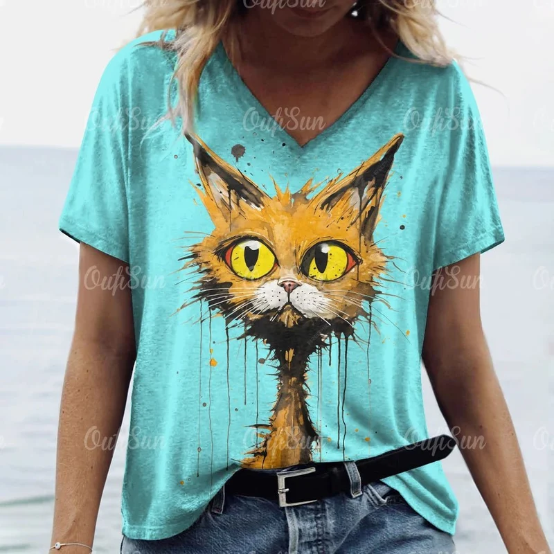 T-Shirt Chat Été Oversize