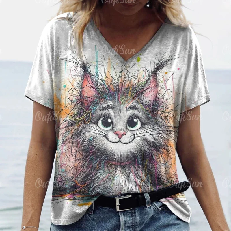 T-Shirt Chat Été Oversize
