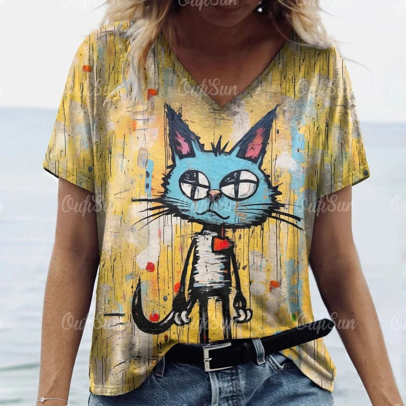 T-Shirt Chat Été Oversize