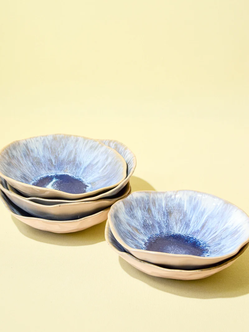 Assiette creuse Onda | Cobalt écume