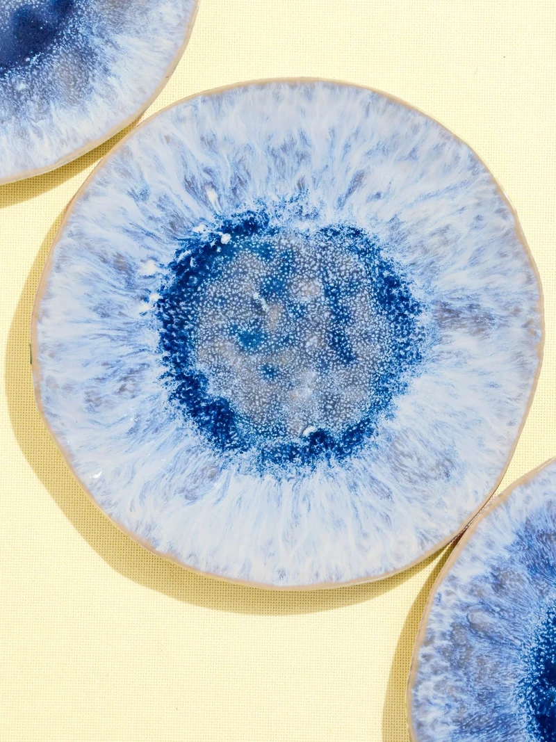 Grande assiette Onda | Cobalt écume