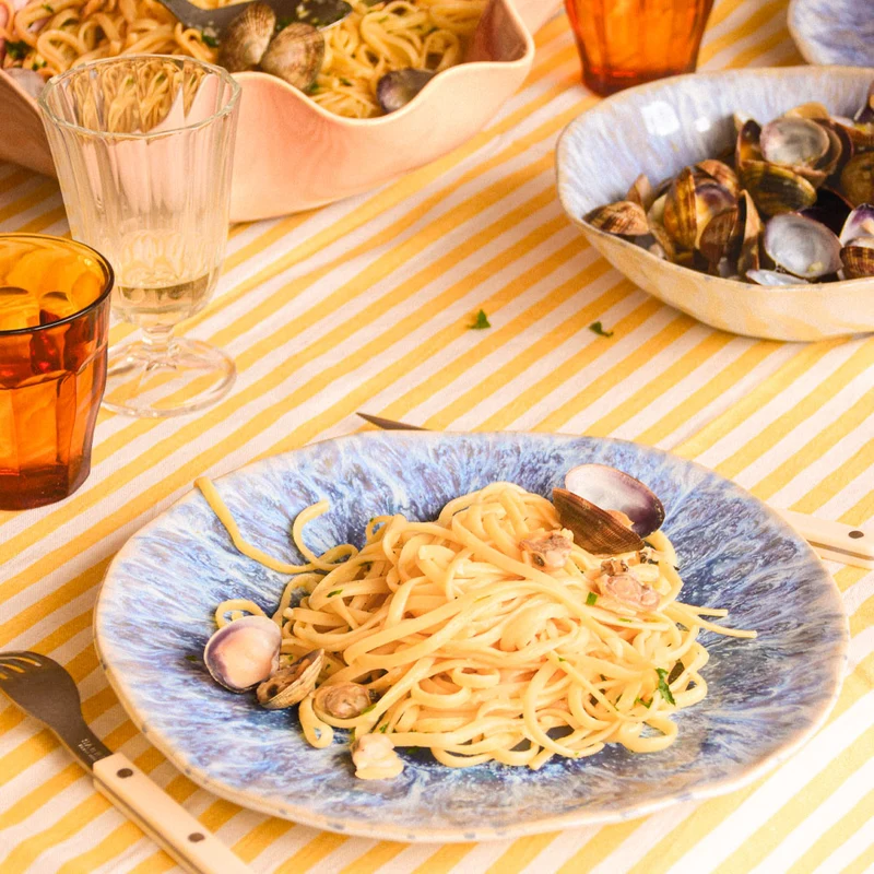 Grande assiette Onda | Cobalt écume