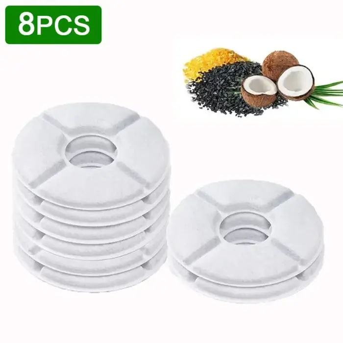 Lot de 8 filtres de rechange pour fontaine à eau pour chats