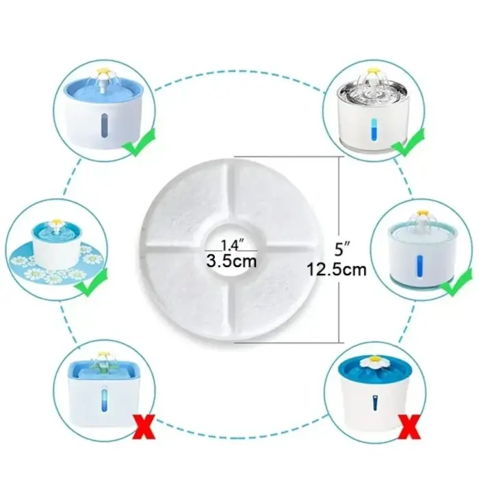 Lot de 8 filtres de rechange pour fontaine à eau pour chats