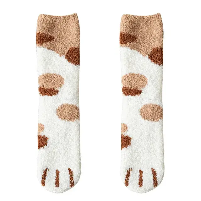 Chaussettes chaudes d'hiver pattes de chat