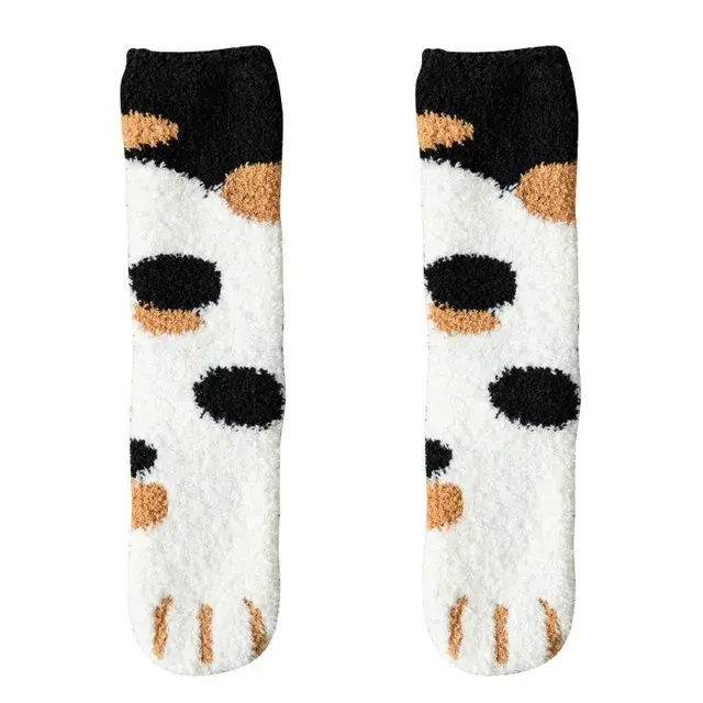 Chaussettes chaudes d'hiver pattes de chat