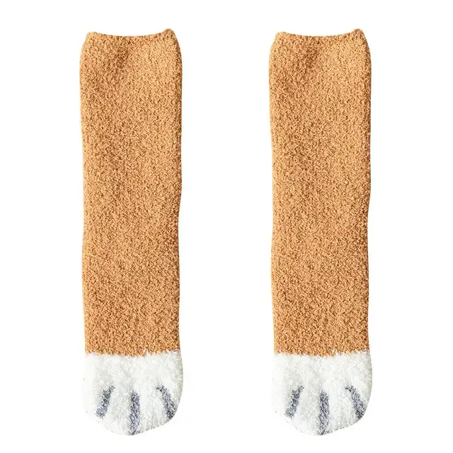 Chaussettes chaudes d'hiver pattes de chat
