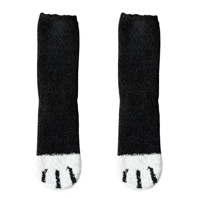 Chaussettes chaudes d'hiver pattes de chat
