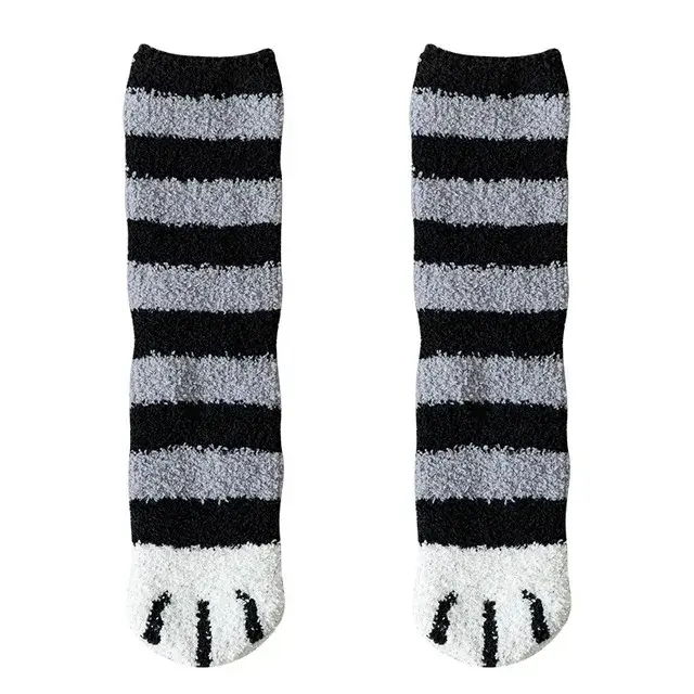 Chaussettes chaudes d'hiver pattes de chat