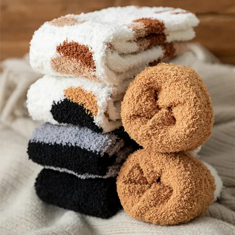 Chaussettes chaudes d'hiver pattes de chat