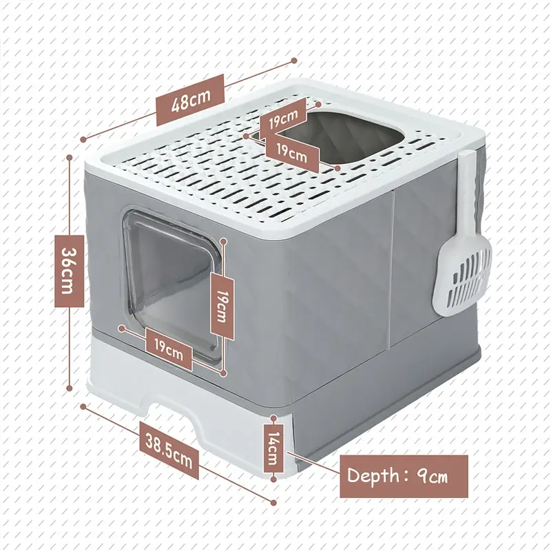 Toilettes fermées pour chat, bac à litière inodore et facile à nettoyer