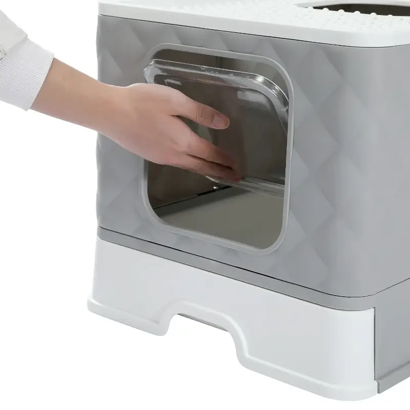 Toilettes fermées pour chat, bac à litière inodore et facile à nettoyer