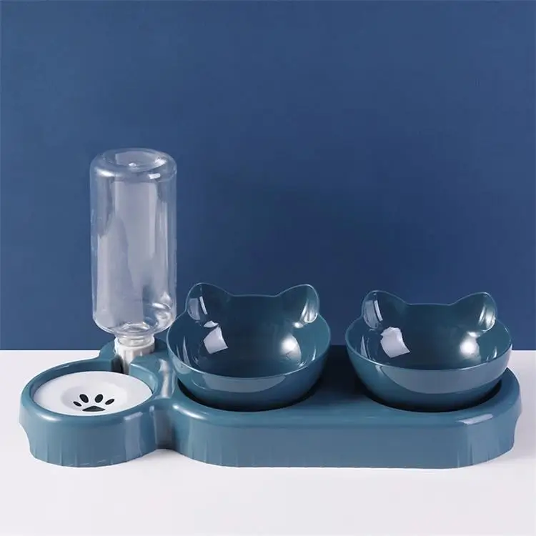 Gamelle pour chat triple fonction : Eau, Croquettes et Pâtées