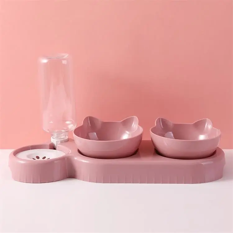 Gamelle pour chat triple fonction : Eau, Croquettes et Pâtées