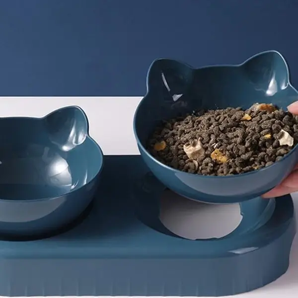 Gamelle pour chat triple fonction : Eau, Croquettes et Pâtées