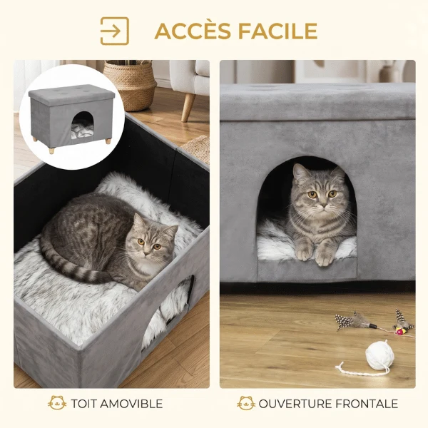 Niche à chat - Tabouret design avec coussin moelleux - OttoNest™