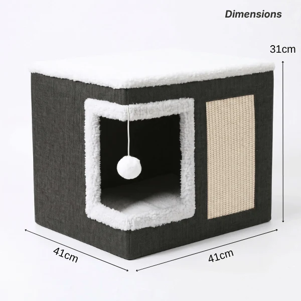 Niche a chat - Polyvalente pliable couchage avec griffoir - RelaxCube™