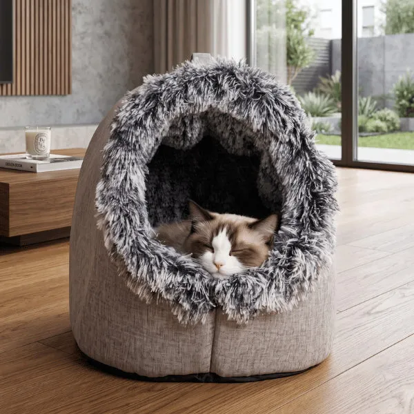 Niche pour chaton - Auto chauffante peluche fourrure douce - KittyCat™