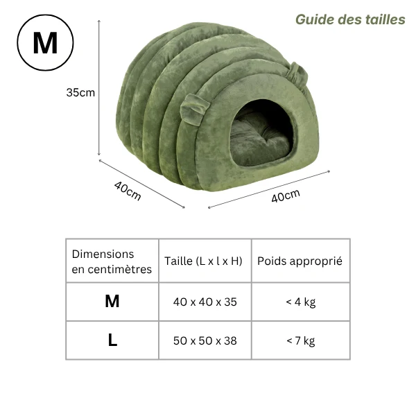 Niche chat - Grotte apaisante en cocon de velours - CocoonCat™