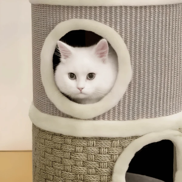 Maisons pour chat - Tonneau griffoir en sisal naturel - TowerGrif™
