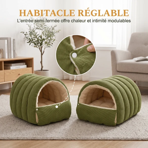 Cabane chaton - Chaude en velours modulable - LittleDen™