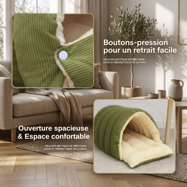 Cabane chaton - Chaude en velours modulable - LittleDen™