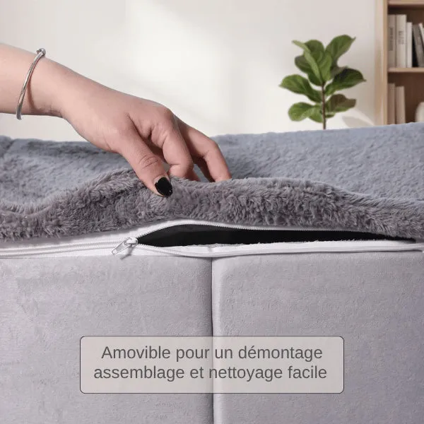 Maison chat - Grand confort ultra doux velours anti stress - LuxHut™