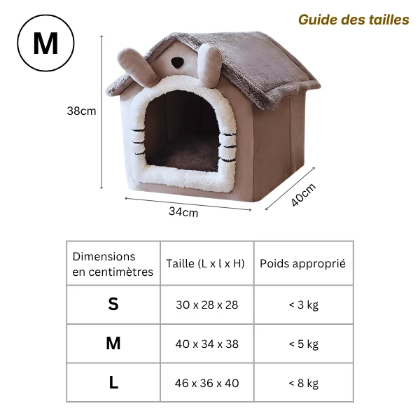 Maison chat - Grand confort ultra doux velours anti stress - LuxHut™