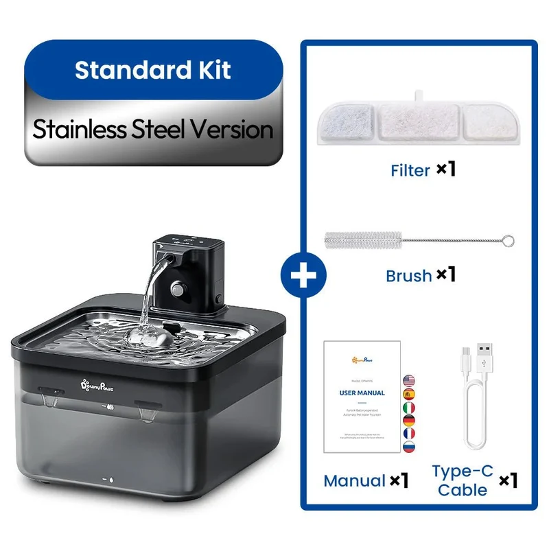 Fontaine à eau automatique 2.5L sur batterie – Eau fraîche pour votre animal partout, tout le temps