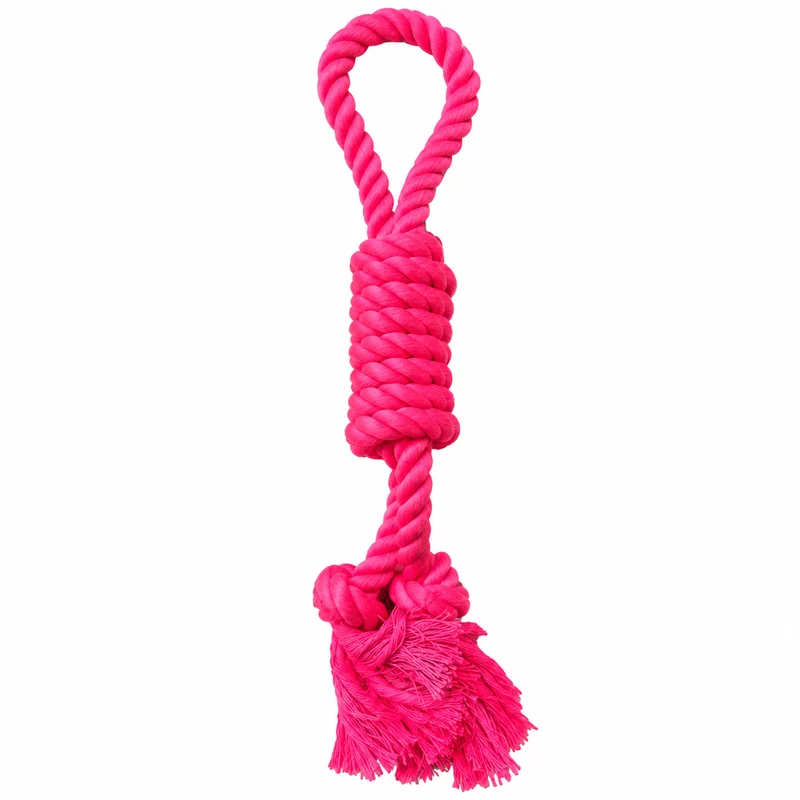 Jouet corde avec poignée pour chien – traction & rapport