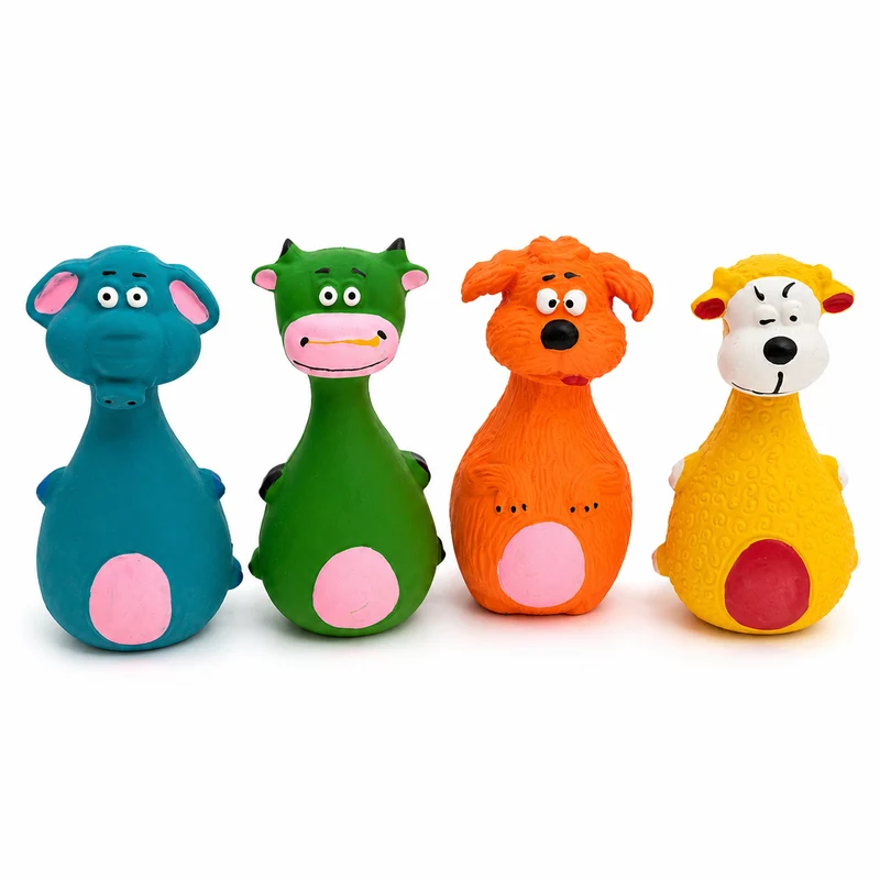 Jouet couineur animaux rigolos pour chien 15 cm