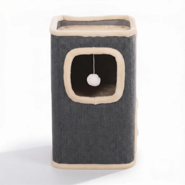 Maisonnette chats - Cachette couchage et griffoir 3 niveaux - LoftCat™
