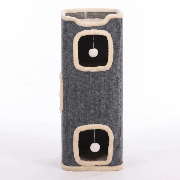 Maisonnette chats - Cachette couchage et griffoir 3 niveaux - LoftCat™