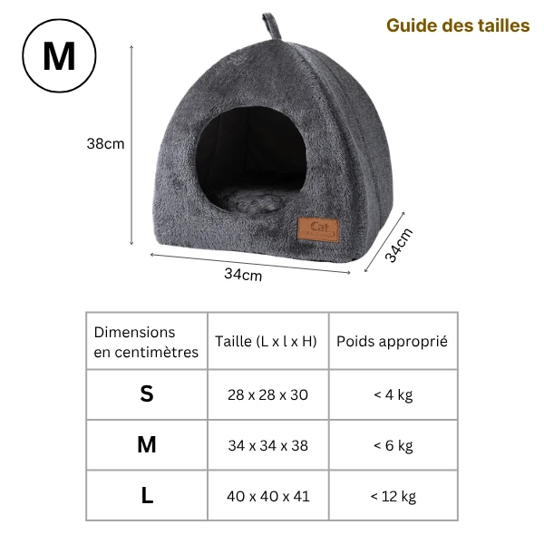 Niche pour chat - Ultra moelleuse à coussin polaire - CozyNest™