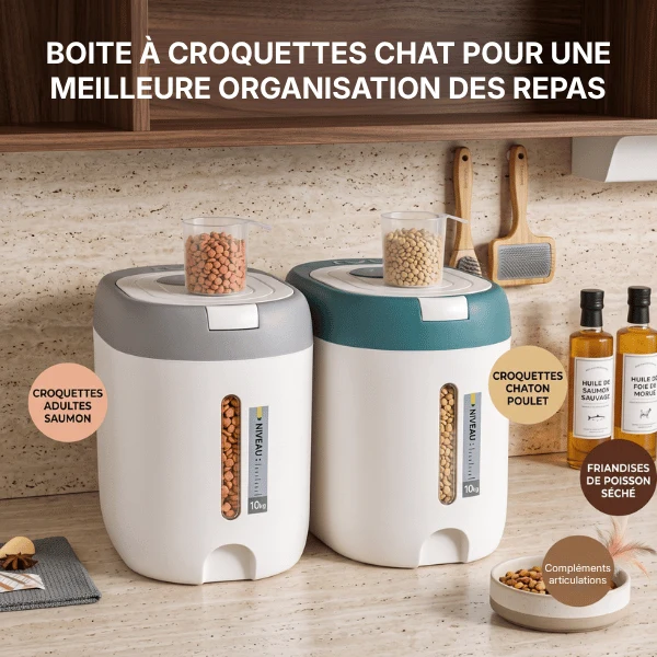 Boite a croquette chat - Ergonomique à conservation - SealFresh™