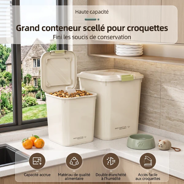 Boite croquettes chat - Carré à verrouillage renforcée - CroqBox™