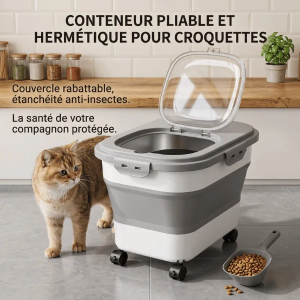Boite a croquette - Pliable et hermétique - FoldKeeper™