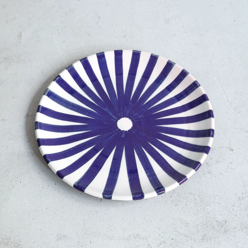 Grande assiette Ray bleu Ø27cm