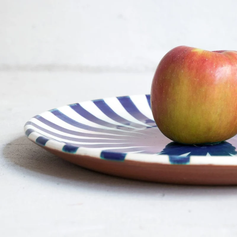 Grande assiette Ray bleu Ø27cm