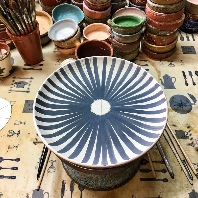 Grande assiette Ray bleu Ø27cm